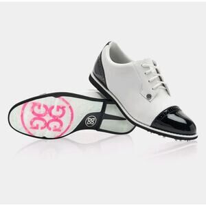 G/Fore Women's White/Black Snow/Onyx Cap Toe Gallivanter Golf Shoe NWOB Size 6.5